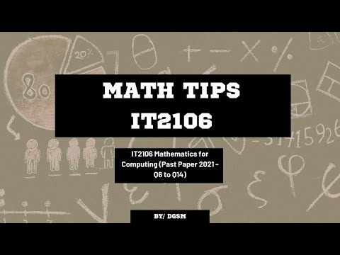 IT2106 Mathematics for Computing (Past Paper 2019 - Q1 to Q10)
