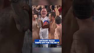 Anthony Rizzo goes TARPS OFF after Ian Happ LAUNCHES a home run to the back of the bleachers! ????????