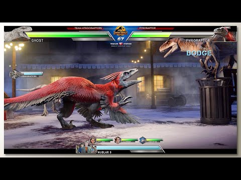 Team Atrociraptor vs Pyroraptor with Healthbars