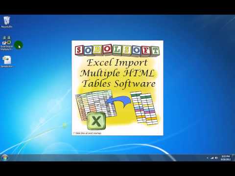Excel Import Multiple HTML Tables Software