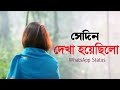 Sedin Dekha Hoyechilo Whatsapp Status সেদিন দেখা হয়েছিল Aajo Parini