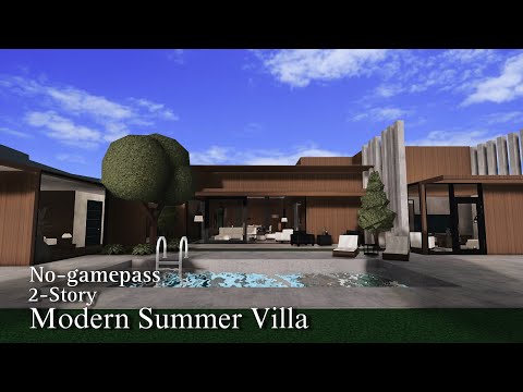 BLOXBURG: Modern Summer Villa | No-Gamepass | Speedbuild | Roblox