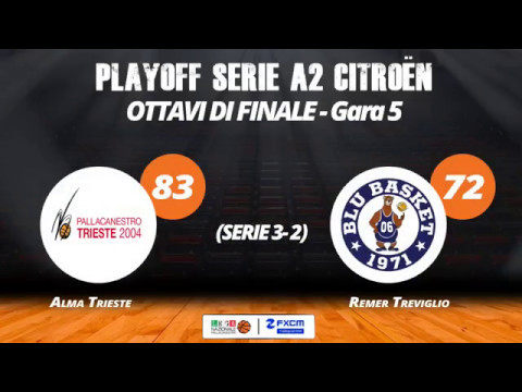 Ottavi, gara 5- Alma Trieste-Remer Treviglio 83-72