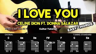 I Love You - Celine Dion, Donna | Easy Guitar Tutorial For Beginners (CHORDS &amp; LYRICS) #guitarlesson