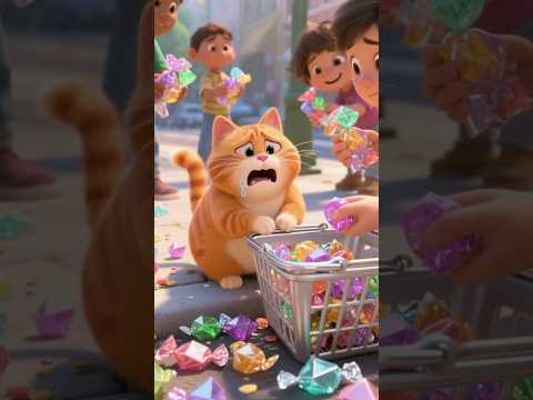 Cat's Candy Mishap! Rescue needed😿🍬Watch! 👀 !#shorts #funny #cat #cute #animals #comedy