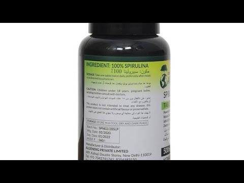 Organic spirulina tablets 500 mg 30 nos, algenerg