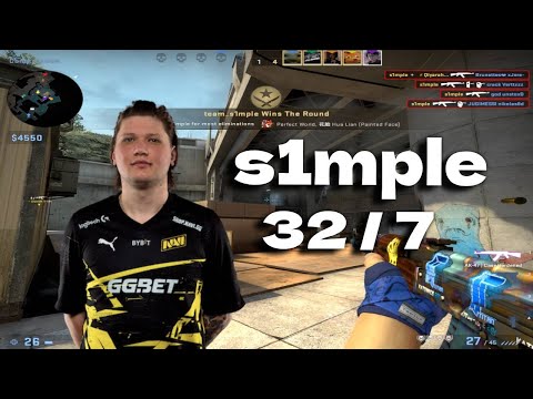 CSGO POV NAVI s1mple (32/7) vs FACEIT Ranked (OVERPASS) June 28, 2023