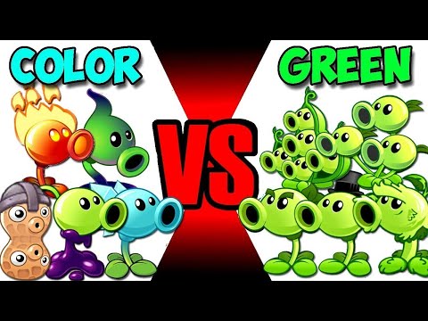 Team COLOR PEA vs GREEN PEA Battlez - Who Will Win? - Pvz 2 Team Plant vs Team Plant