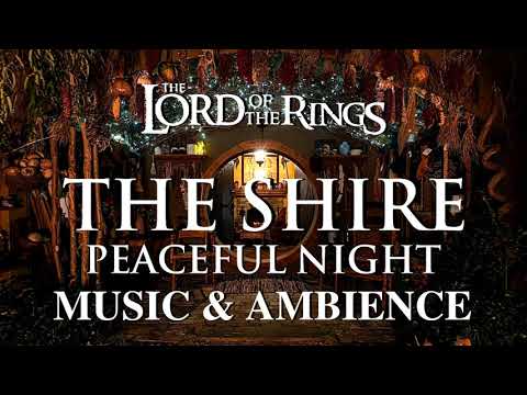 Lord of the Rings Music & Ambience | The Shire, A Peaceful Night in Bag End - Relaxing Evening Rain