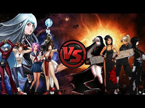 KOF athena, yuri, kula & mai vs  meld, aurora revival, god wind & yeorin