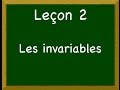 Leçon 2 - les invariables 