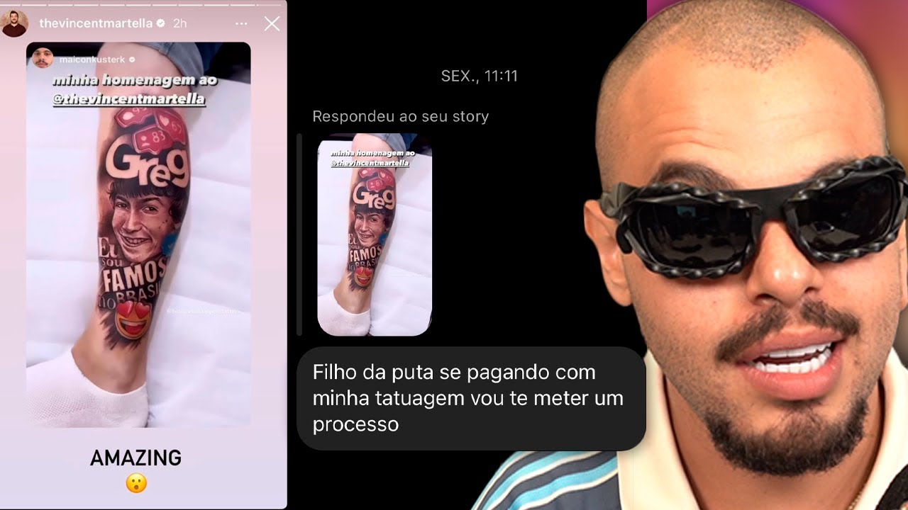 Fingi que tatuei o Greg, ele respostou e vou ser processado