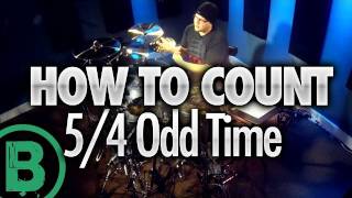 How To Count 5/4 Odd Time Signature - Beginner Drum Lessons