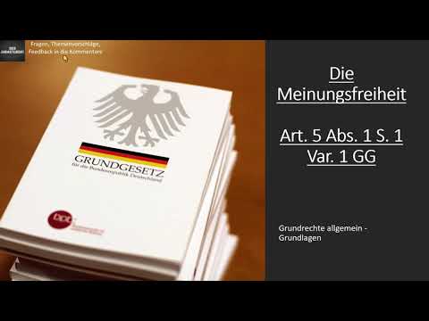Die Meinungsfreiheit Art.  5 GG Abs. 1 S. 1 Var. 1 GG I Grundrechte Grundlagen 15
