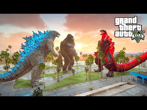Godzilla and Kong VS Shin Godzilla | GTA V Mods