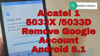 Boom!!! Alcatel 1 5033D/ 5033X/5033G. Remove google account, Bypass FRP. Without PC!!!