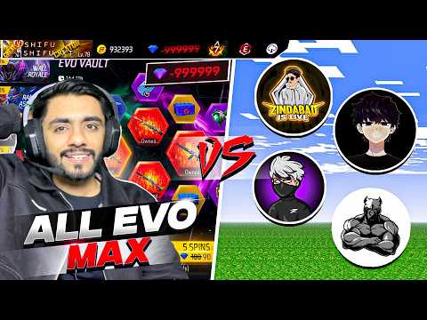 I Upgraded Every EVO GUN to Challenge all FF Creators | 100K Diamonds Wasted