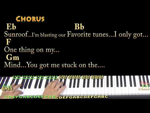 Sunroof (Nicky Youre, dazy) Piano Cover Lesson in Bb with Chords/Lyrics - Arpeggios
