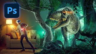 Create Eye-Catching VR Advertising design - ✅🔥 Full Photoshop tutorial - Photo Manipulation