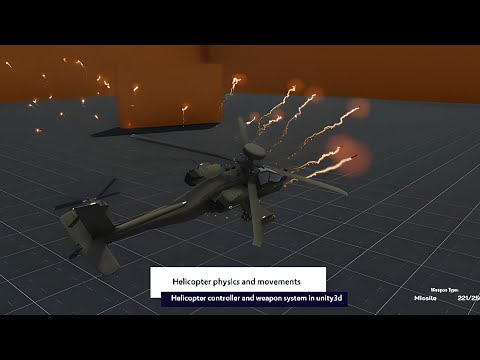 helicopter physics and movement in unity3d | helicopter controller with weapon system