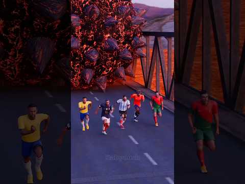 Ronaldo helps Messi run away from the lava ball #shorts