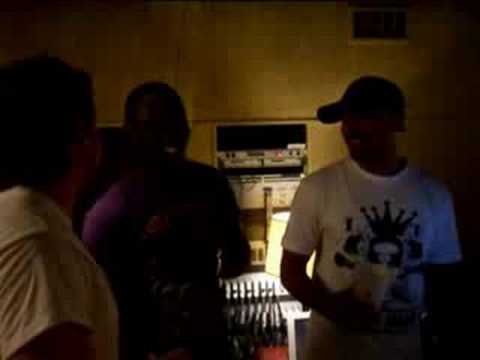 Lazee in the studio in L.A. with Fred Durst (Limp Bizkit)