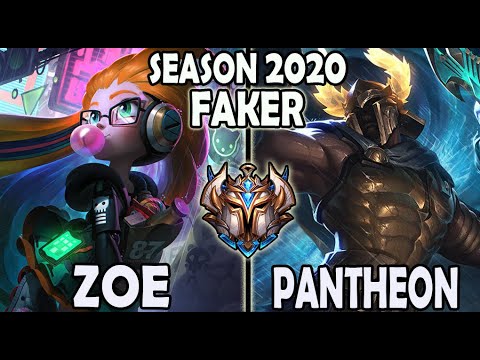 T1 Faker Zoe vs Pantheon [ Mid ] Lol Challenger Korea
