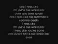 Simple Plan - Worst Day Ever Lyrics