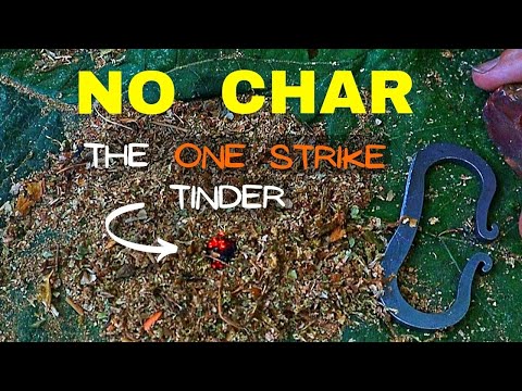 Flint Steel Fire Making | Incredible NO CHAR Tinder