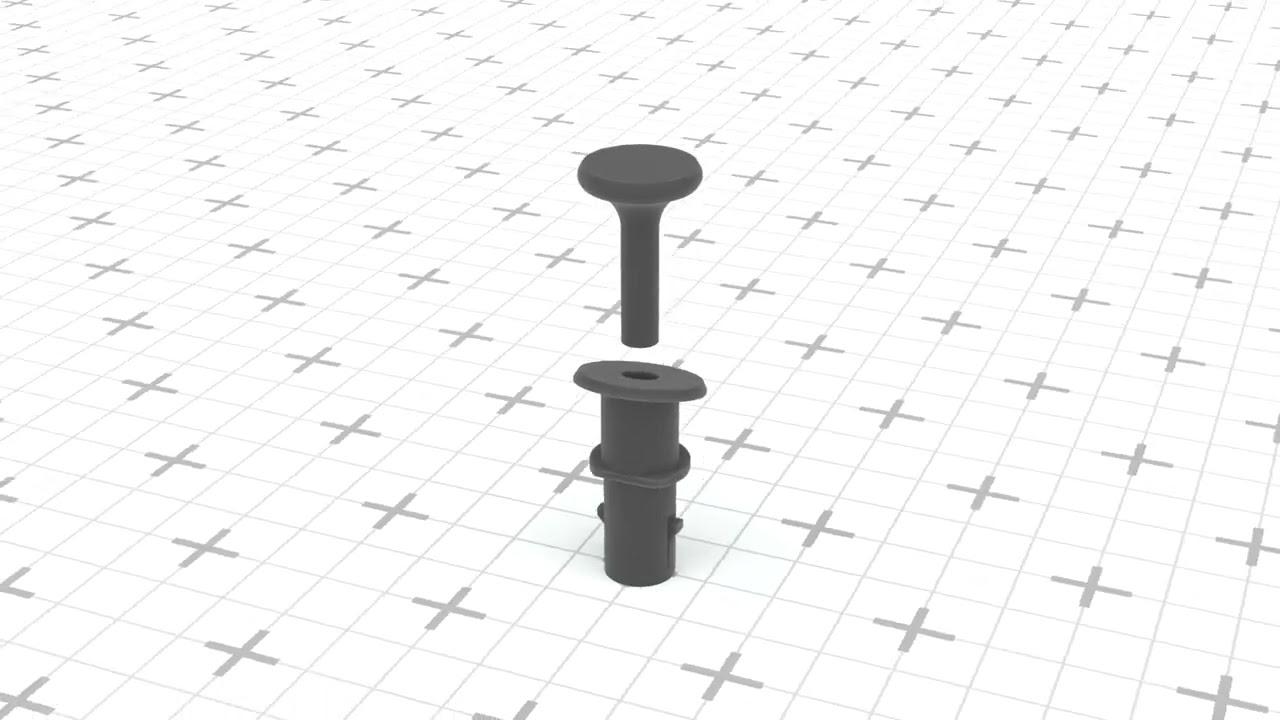 Mitsubishi Rear Seat Folding Knob and Retainer MR607284 3D Print Model