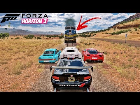 VOLTEI COM O FORZA HORIZON 3 - RACHA NA LINHA DO TREM DE BUGATTI - GAMEPLAY