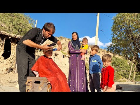 "A spring day with Shahin nomadic family: shaving the hair of Muhammad's head by his father"