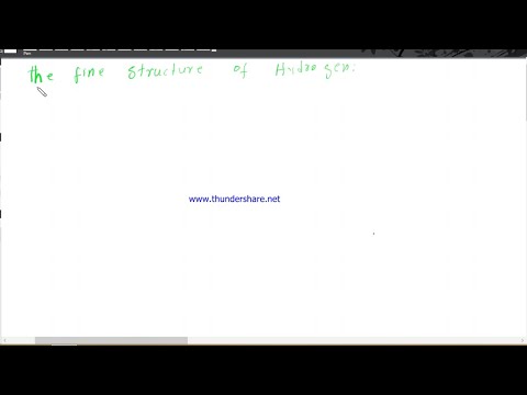 the fine structure of hydrogen part 1