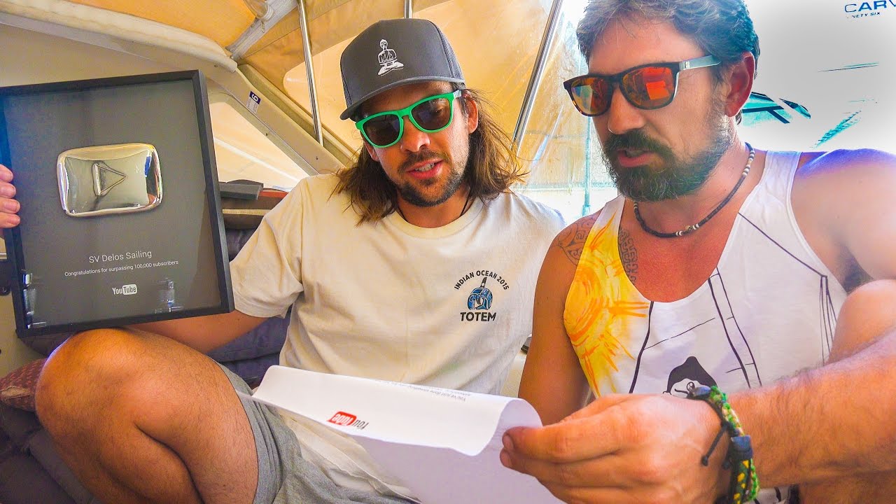 THANK YOU Subscribers!!! YouTube sent us a silver framed play button!  Sailing SV Delos