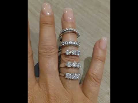 Anelli con incastonatura di zirconi in argento 925 manifattura italiana