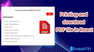 Printing and download PDF file in React
