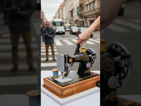 YUM #cake #sewingmachine #jellyrollrug #cuttingcake #trimzz