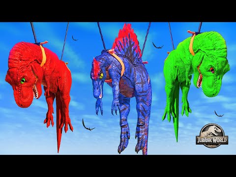 T-Rex Colour Pack vs Spinosaurus Max level 40 vs I-Rex SCP-682 vs Indoraptor 🌍 JWE