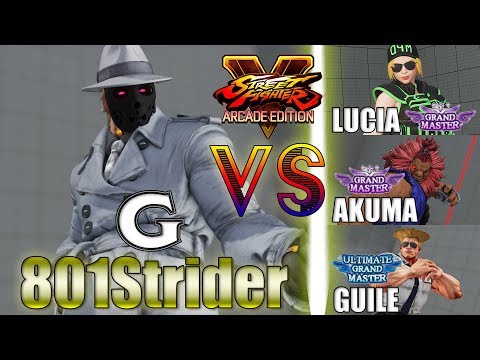 SFV AE 👊🏻 801Strider (G) vs Lucia & Akuma & MarioDB (Guile) [S4]