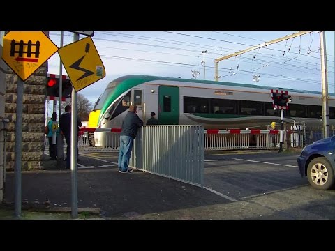 Railway Crossing at Bray Station, Wicklow - IE 22000 Class ICR