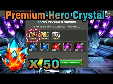 Opening 50 Premium Hero Crystals ( Marvel Contest Of Champions )