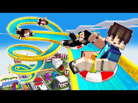 I Built the LONGEST WATER SLIDE in Minecraft (Tagalog)