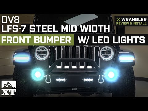 Jeep Wrangler JL DV8 LFS-7 Steel Mid Width Front Bumper w/ LEDs (2018) Review & Install