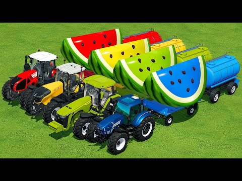 LOAD AND TRANSPORT GIANT DUCKS WITH FENDT TRACTORS AND JCB LOADERS - Farming Simulator 22