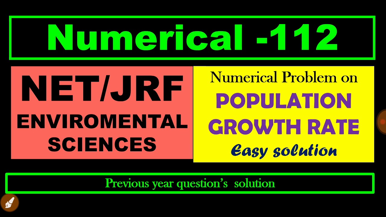 How to calculate population growth rate| NTA UGC NET JRF environmental sciences| ecology numerical