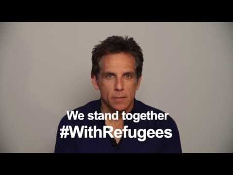 Ben Stiller stands #WithRefugees