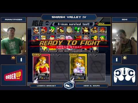 Smash Valley IV Melee Singles - Peanutphobia (Yoshi/Sheik) vs Semi (Peach) – Losers Bracket