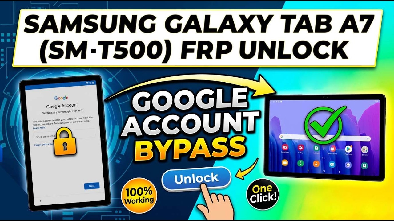 Samsung Galaxy Tab A7 (SM-T500) Frp Unlock | How to Remove Google Account Lock Samsung Galaxy Tab A7