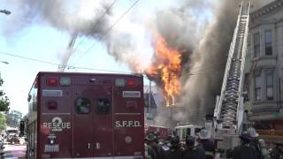 5 ALARM FIRE IN SAN FRANCISCO, MISSION ST. 6-18-2016 (4K)