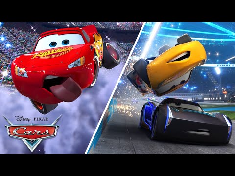 The Craziest Stunts with Lightning McQueen, Jackson Storm, Cruz Ramirez + | Pixar Cars | @disneyjr